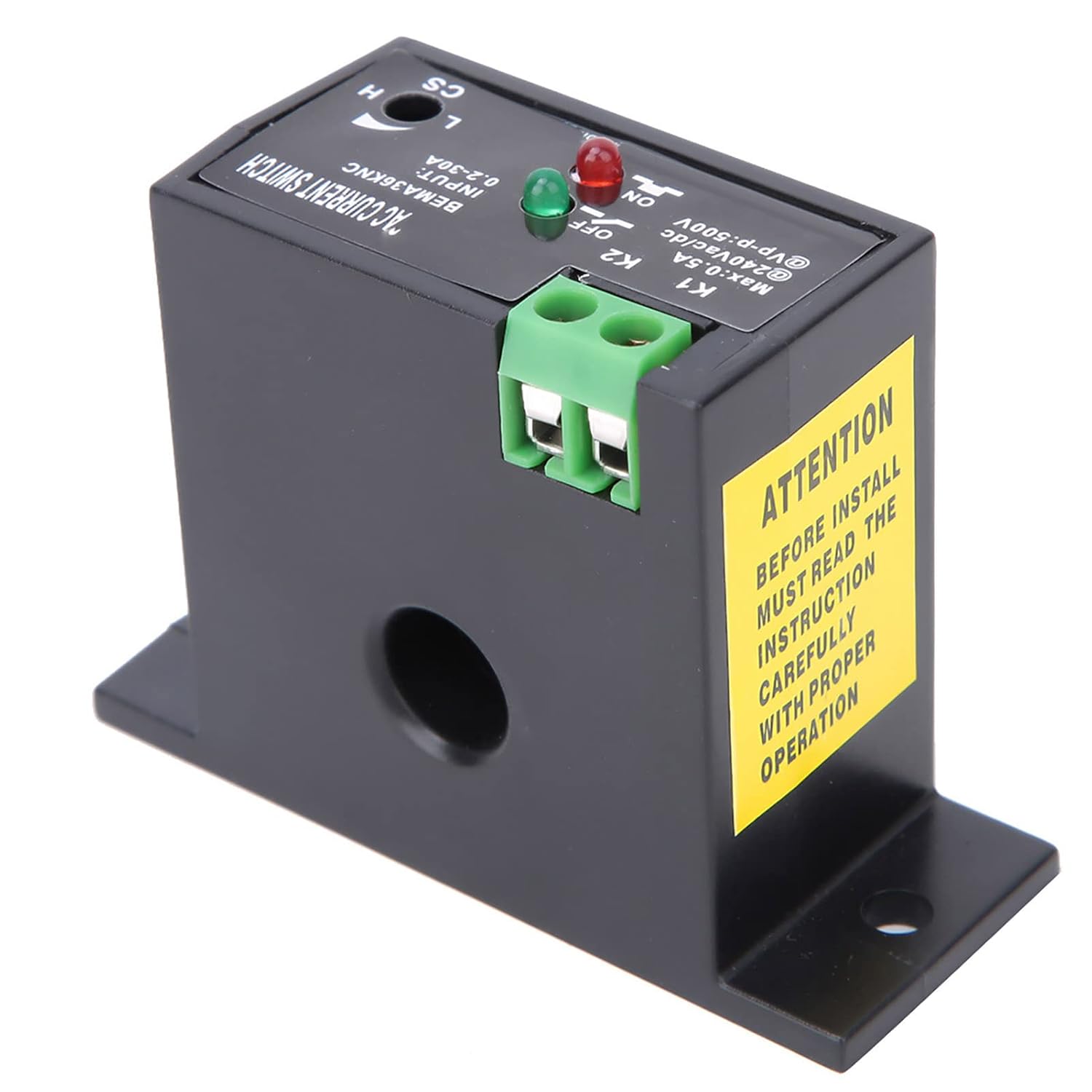 FLEXMAN Adjustable AC Current Sensing Switch, 0.2 to 30A Self Powered Sensing Switch for Substation, Frequency Control Device, Inverter Device, Electrolytic Plating (Normally Closed Type)