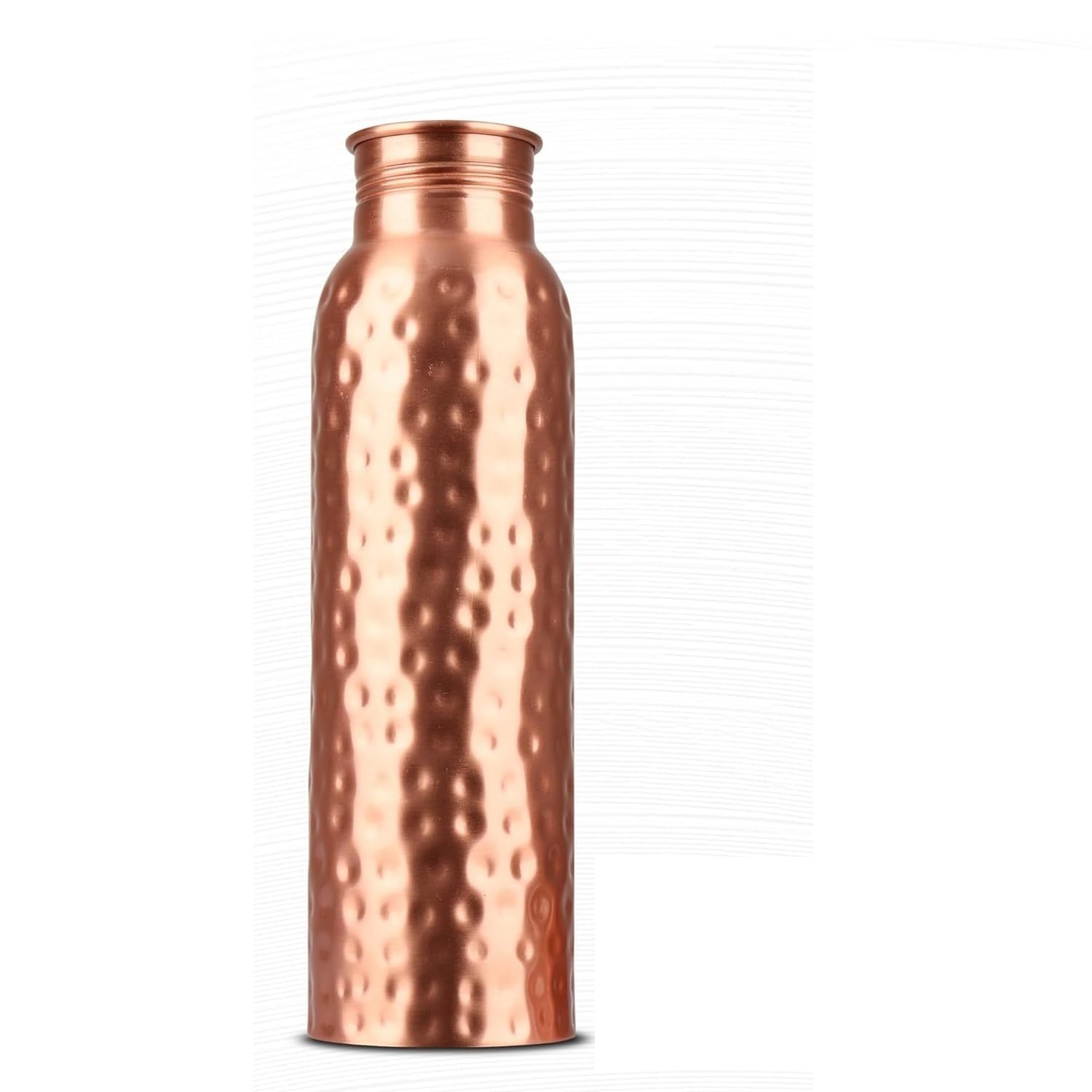 HAZDEAL Copper Water Bottle 1 Liter – Leakproof Ayurvedic Tamba Bottle for Drinking Water, BPA-Free Copper Vessel for Health Benefits, Joint-Free Durable | |Home| Office (Hammered)