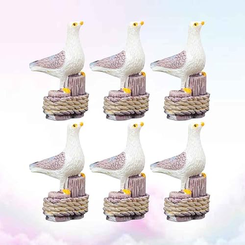 Miniatura 5 de Healifty 12 letreros rústicos de gaviota, bonsái, paisajismo, decoración mediterránea, adorno de escritorio, escultura de animales Satnding,