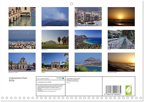 Miniatura 2 de Impressions from Sicily (calendario mensual de pared 2022 11.4 x 16.1 in (abierto)