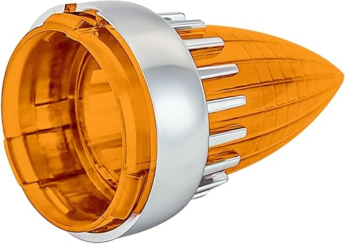 Miniatura 5 de FATECIM 2 "Bullet Turn Signal Light Supersónico Reemplazo Amber Lentes Cubiertas para Softail Street Road Glide Fat Boy Sportster Dyna Deluxe Bikes