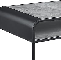 Vista 8 de Acme Muebles Mesa de centro rectangular con estante abierto, gris concreto y negro