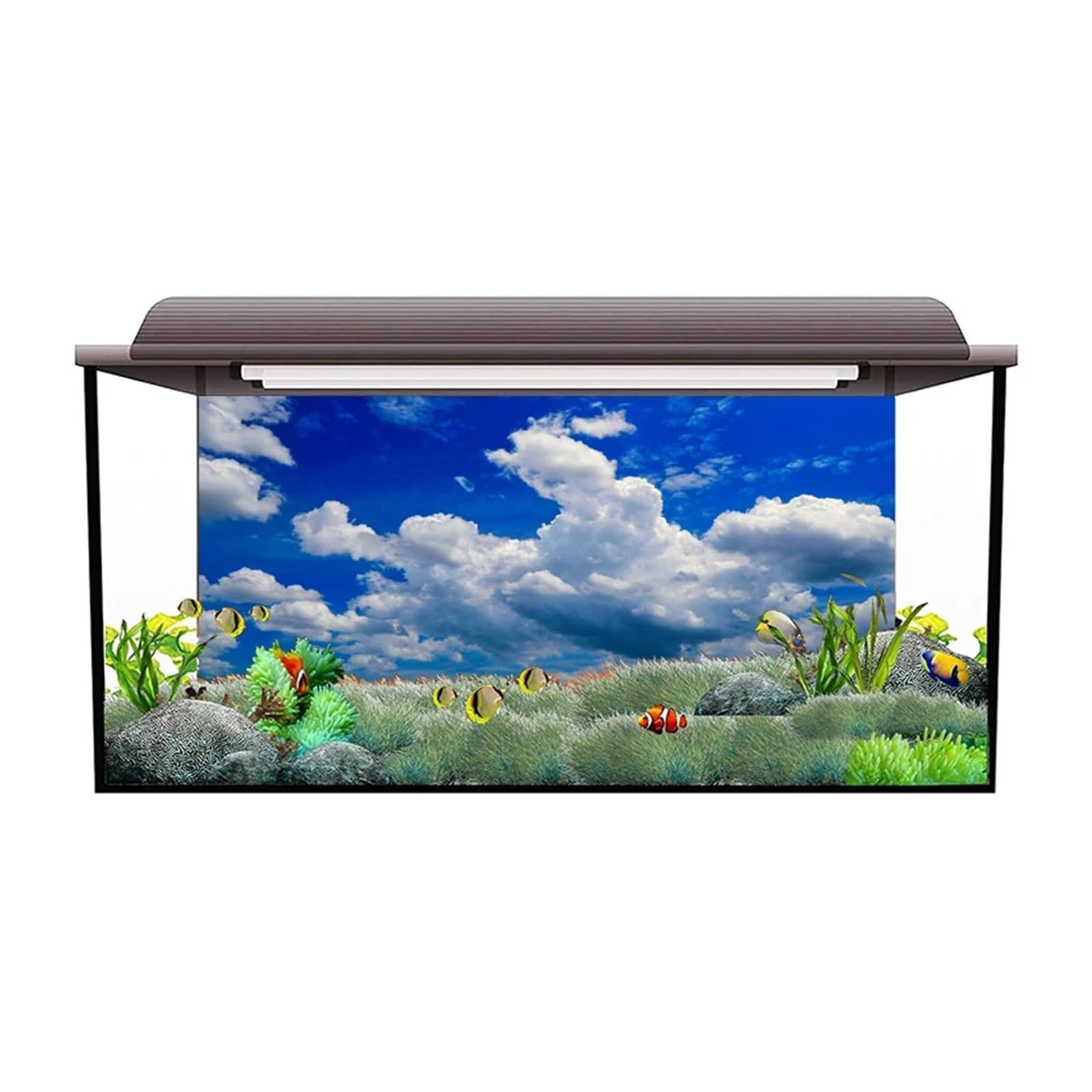 Aquarium Hintergrund Aquarium-Hintergrundaufkleber, Wolken-Aquarium-Hintergrunddekorationen, PVC-Aquarium-Zubehör(Color1,50x90cm)