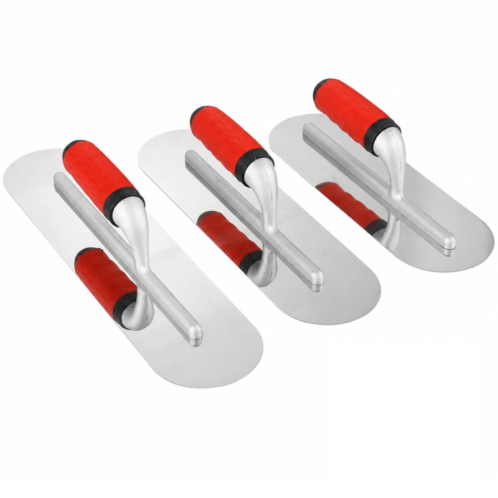 Set di cazzuole per piscina in acciaio inox, 3 misure, con bordo