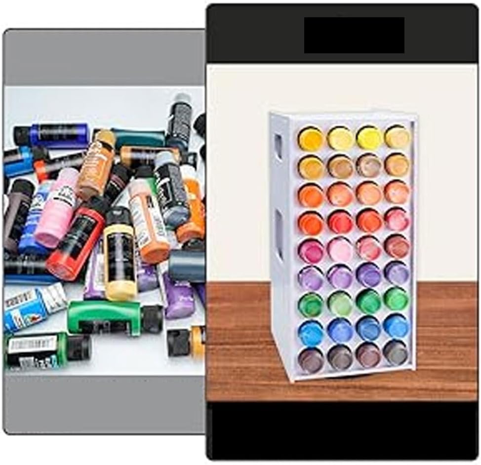 VISTABLUE Craft Paint Storage Organizer, 72 Holes Spinning Paint Holder Rack Stand Desk Organizer for Art Painting Supplies