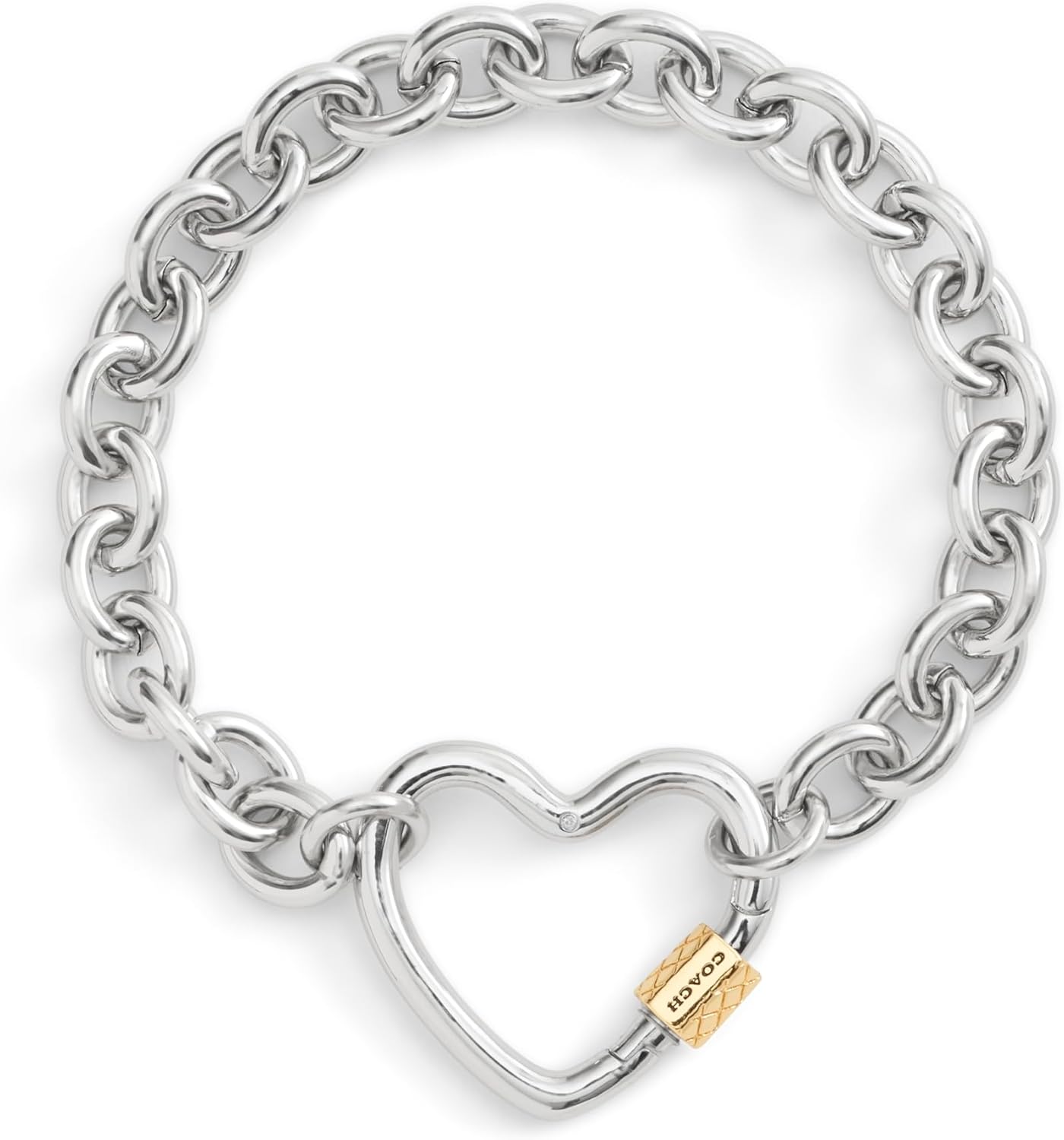 COACH Women's Signature Carabiner Heart Statement Bracelet