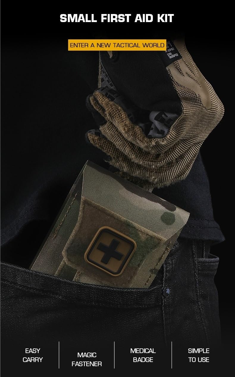 Micro Compatto Vuoto EDC Primo Soccorso Organizzatore Per L'attrezzatura Medica Kit Di Sopravvivenza Porta Lacci Emostatici, Tattico IFAK Marsupio Per Traumi Portatile
