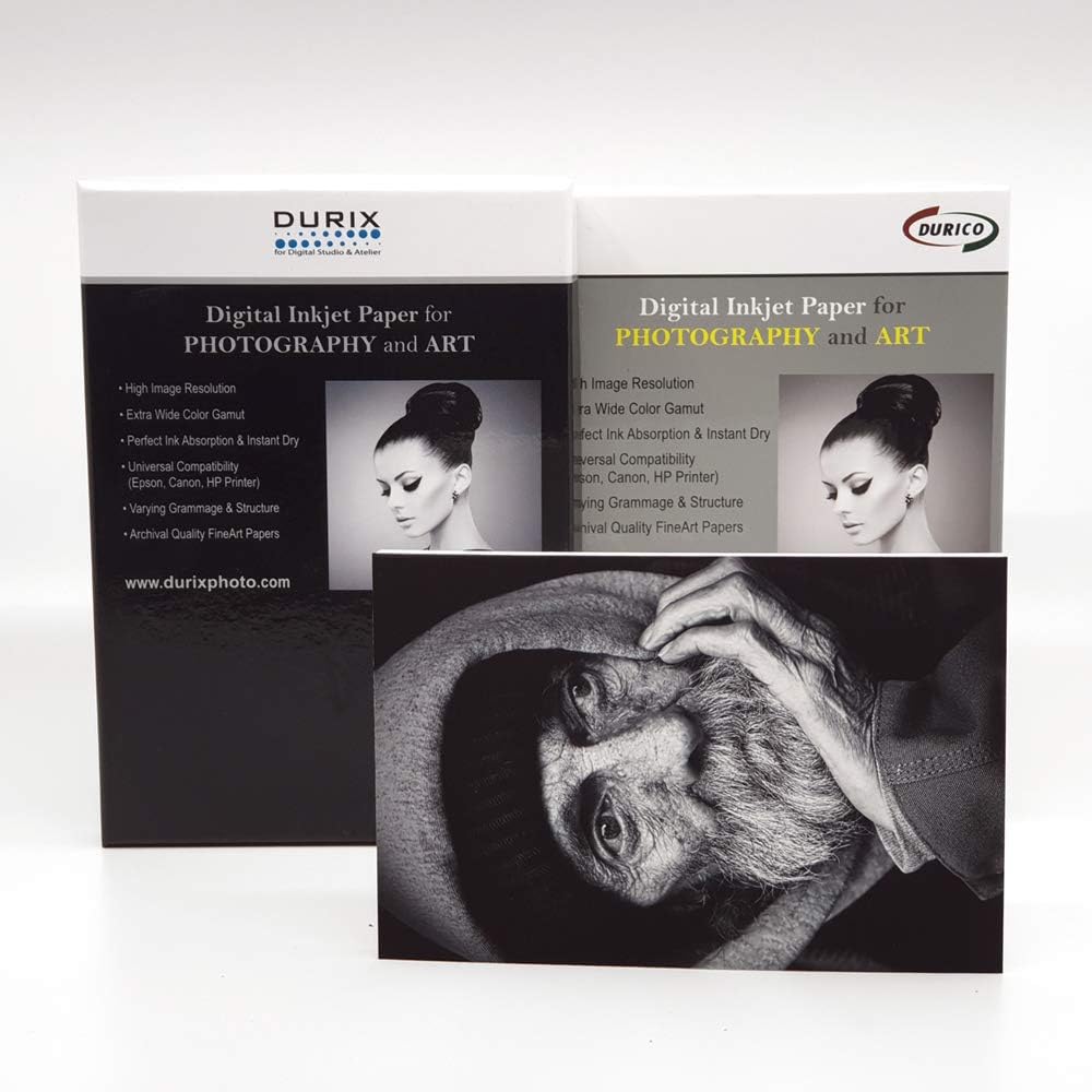 DURICO Fine Rag Textured 310GSM Watercolor Textured Fineart Digital Inkjet Photo Paper (13" X 19", 25 Sheets)