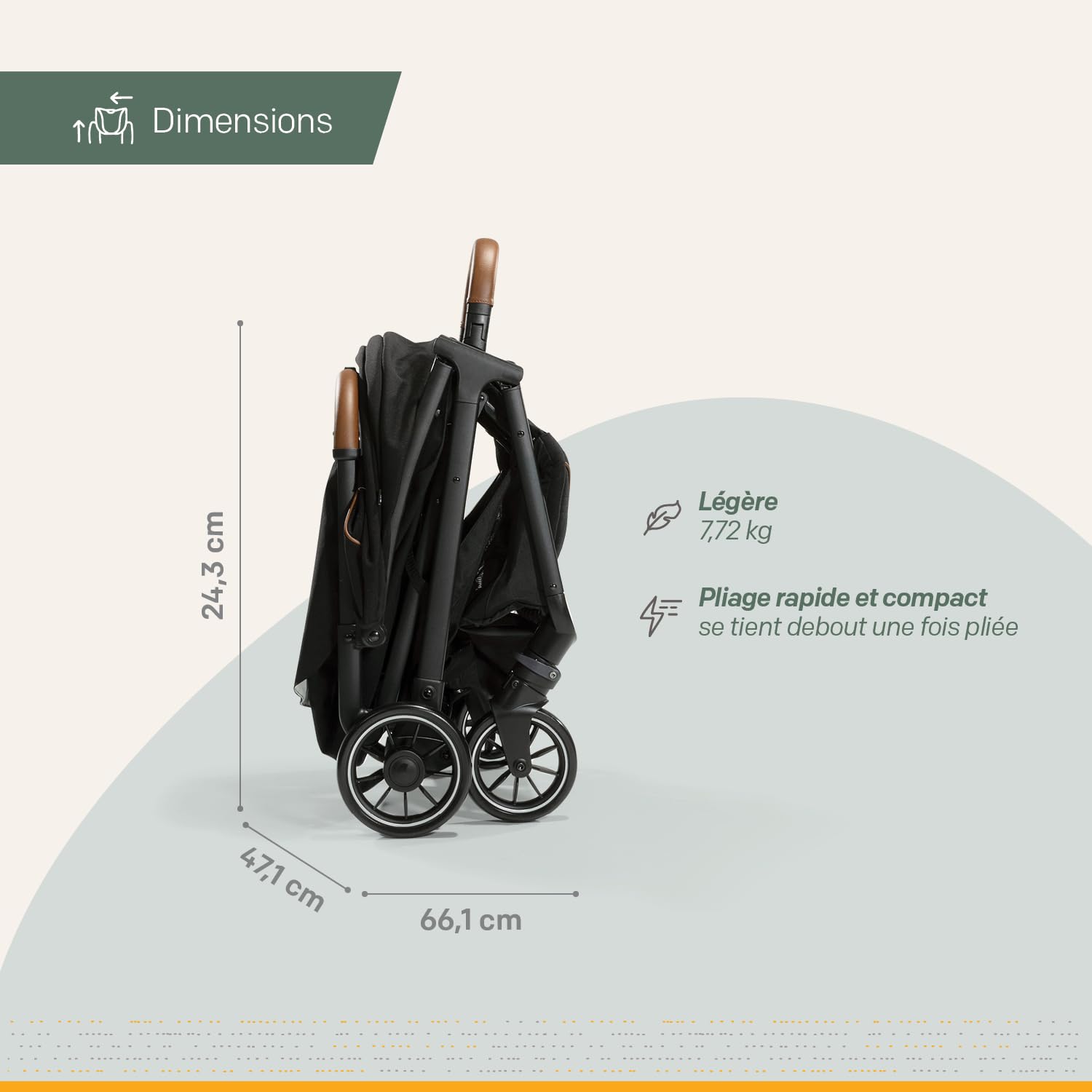 JOIE – PACK DUO – Poussette Parcel + Coque Sprint ISOFIX intégré pour installation sans base, dos route – Dès la Naissance - Eclipse