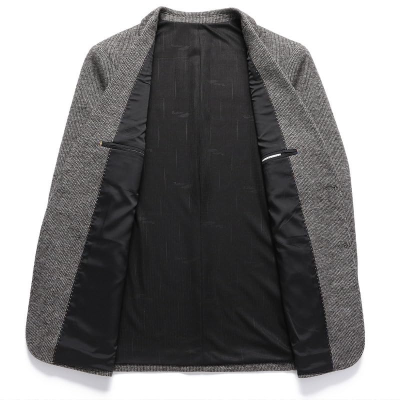 Mens Gray Plaid Blazers Vintage Tweed Jacket Formal Classic Two Buttons Sport Coats for Daily Party Business3