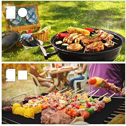 SPGOOD mata do grillowania 50 x 40 cm, 4-częściowy zestaw teflonowych mat do grillowania z certyfikatem FDA, 100% nieprzywierania, nie zawiera PFOA, do 260 °C
