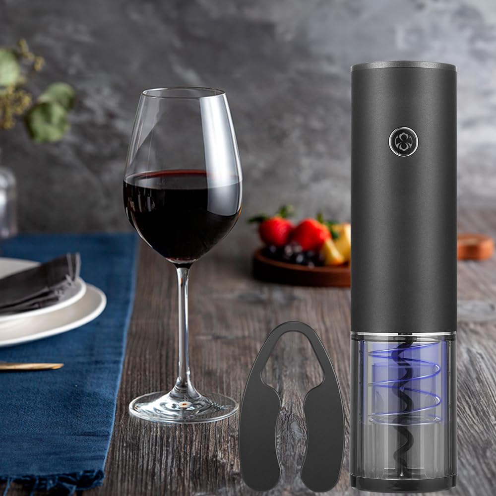 Cavatappi Elettrico Professionale Ricaricabile USB Nero con Taglia Capsule