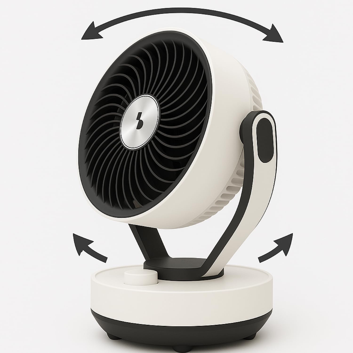 BEPER P206VEN261 Circolatore d’Aria da Tavolo con Diffusore Aromi, Ventilatore Compatto 2 Velocità, Oscillante 60°, Inclinazione 90°, con Porta Oli Essenziali, 50W