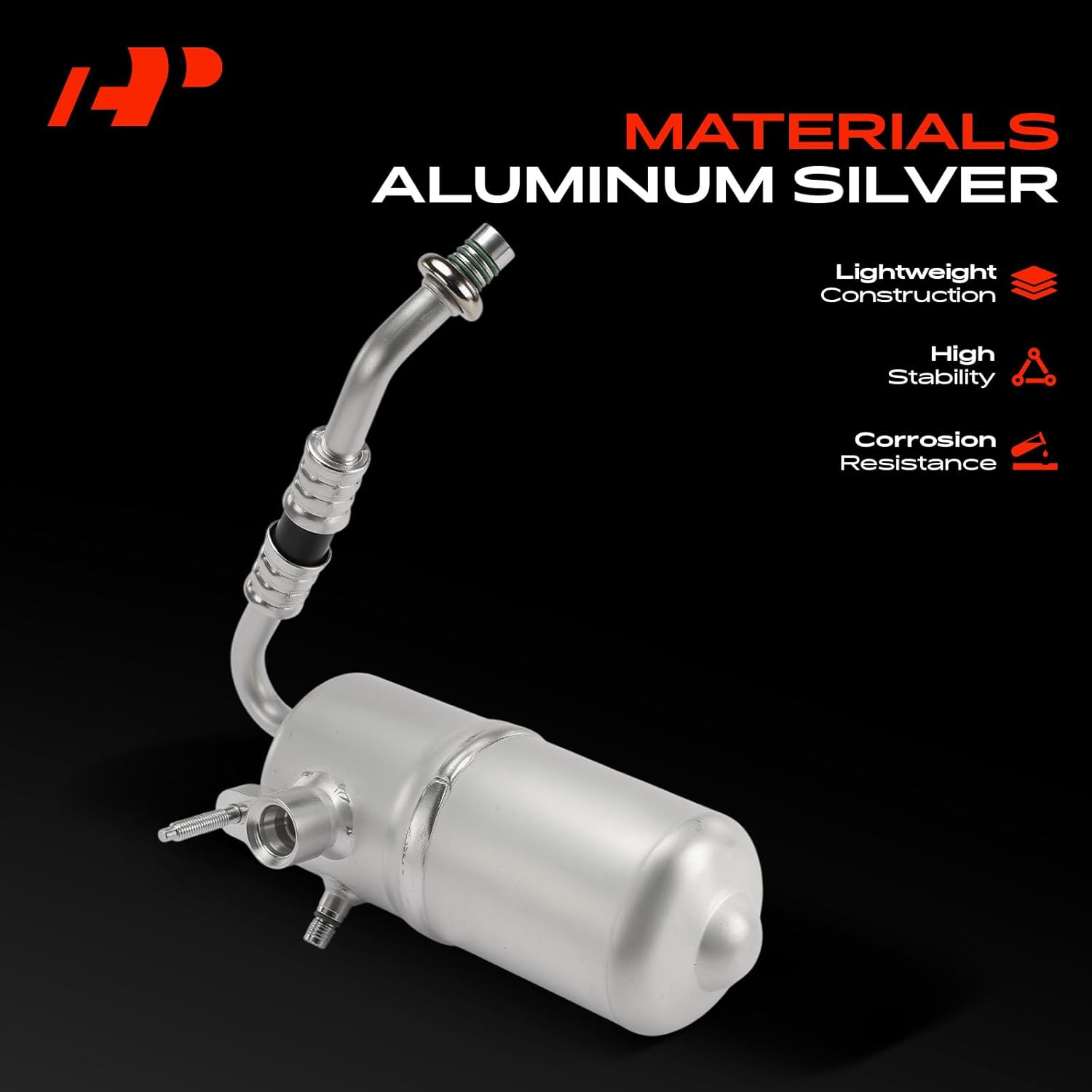 A-Premium Aluminum Air Conditioning A/C Receiver Drier Compatible with Ford & Lincoln Models - F-150 2004 4.6L 5.4L, F-150 2005 4.2L 5.4L, F-150 2006-2008, F-150 Heritage 2004 5.4L, Mark LT, Silver