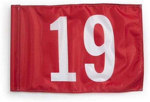 Vispronet Numbered Golf Flags for Putting Green 20in x 14in Red & White Flag, Golf Range Accessories for Courses, Outdoor Hole Flag, Durable Polyester Material