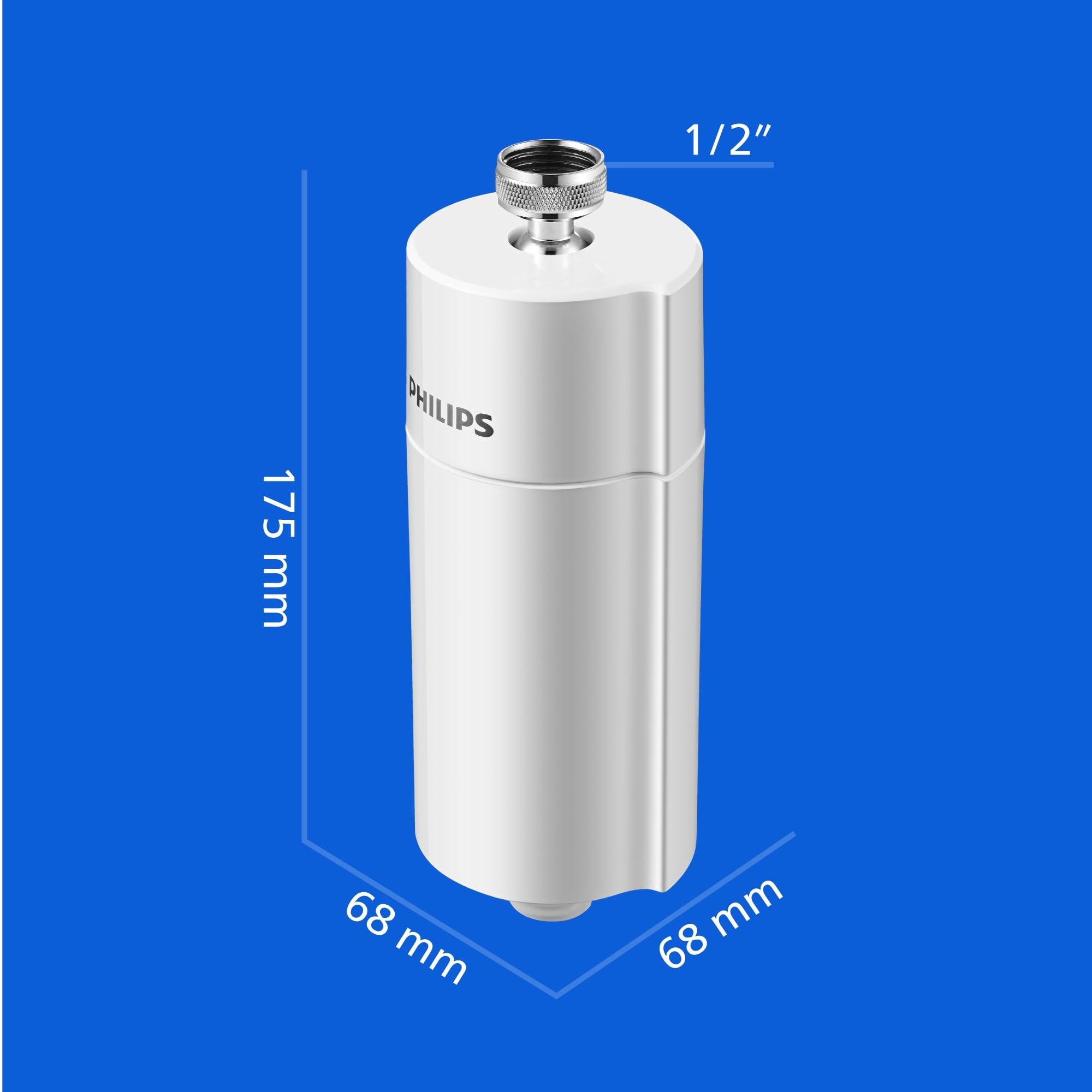 Philips Water Filtro de ducha en línea + 1 cartucho de repuesto, reduce el CLORO hasta un 99%, compatible con todas las mangueras y grifos estándar, capacidad de filtración 50 000 L por filtro — view 6