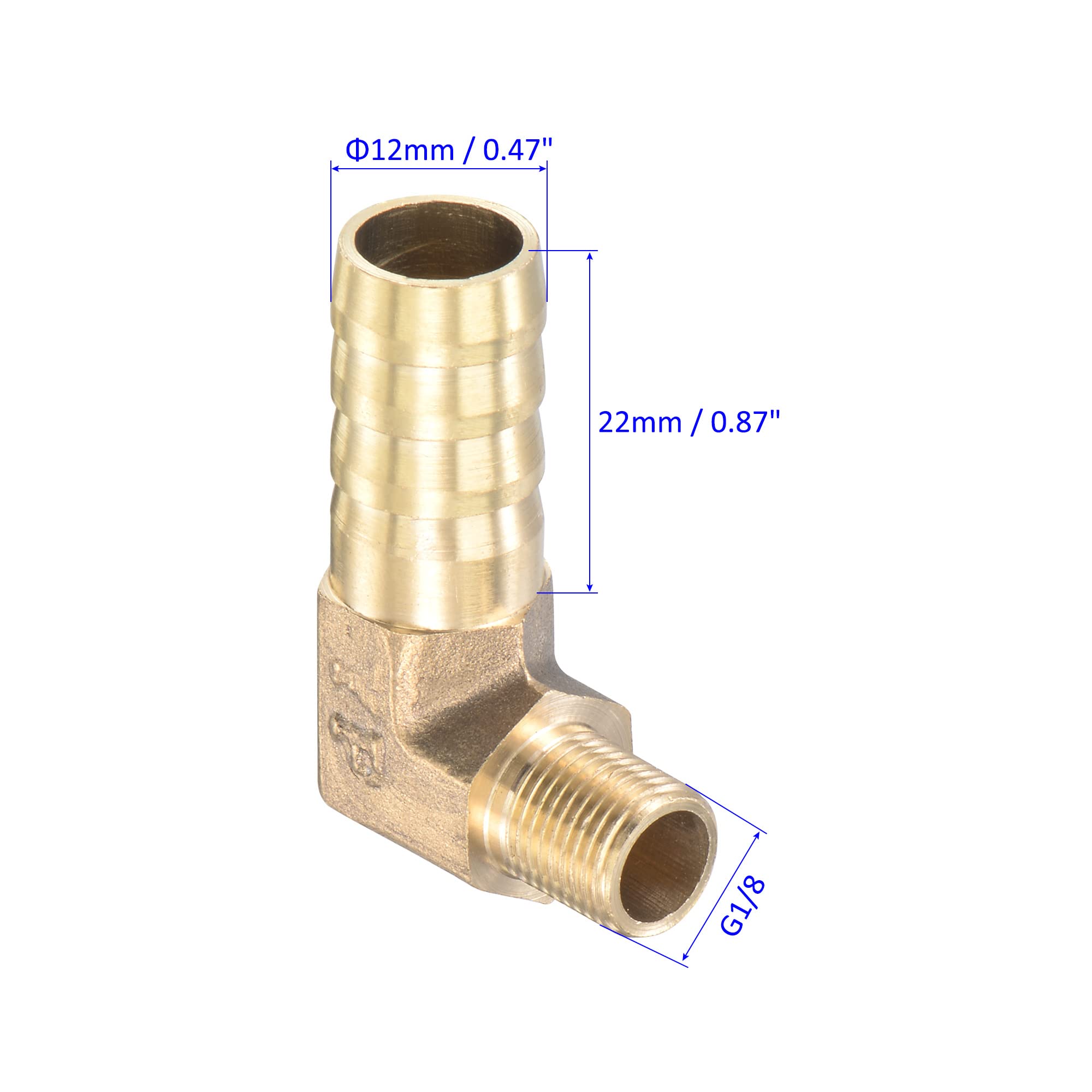 M METERXITY 2 Pack Brass Hose Barb Fittings - Image 3
