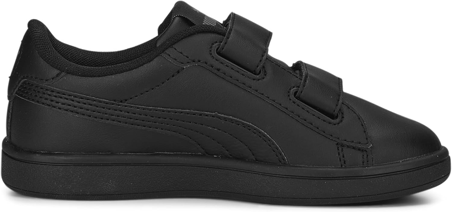 Puma Kids' Smash 3.0 Leather Hook and Loop Puma Black-Shadow Gray Little Kid 13 - Image 5