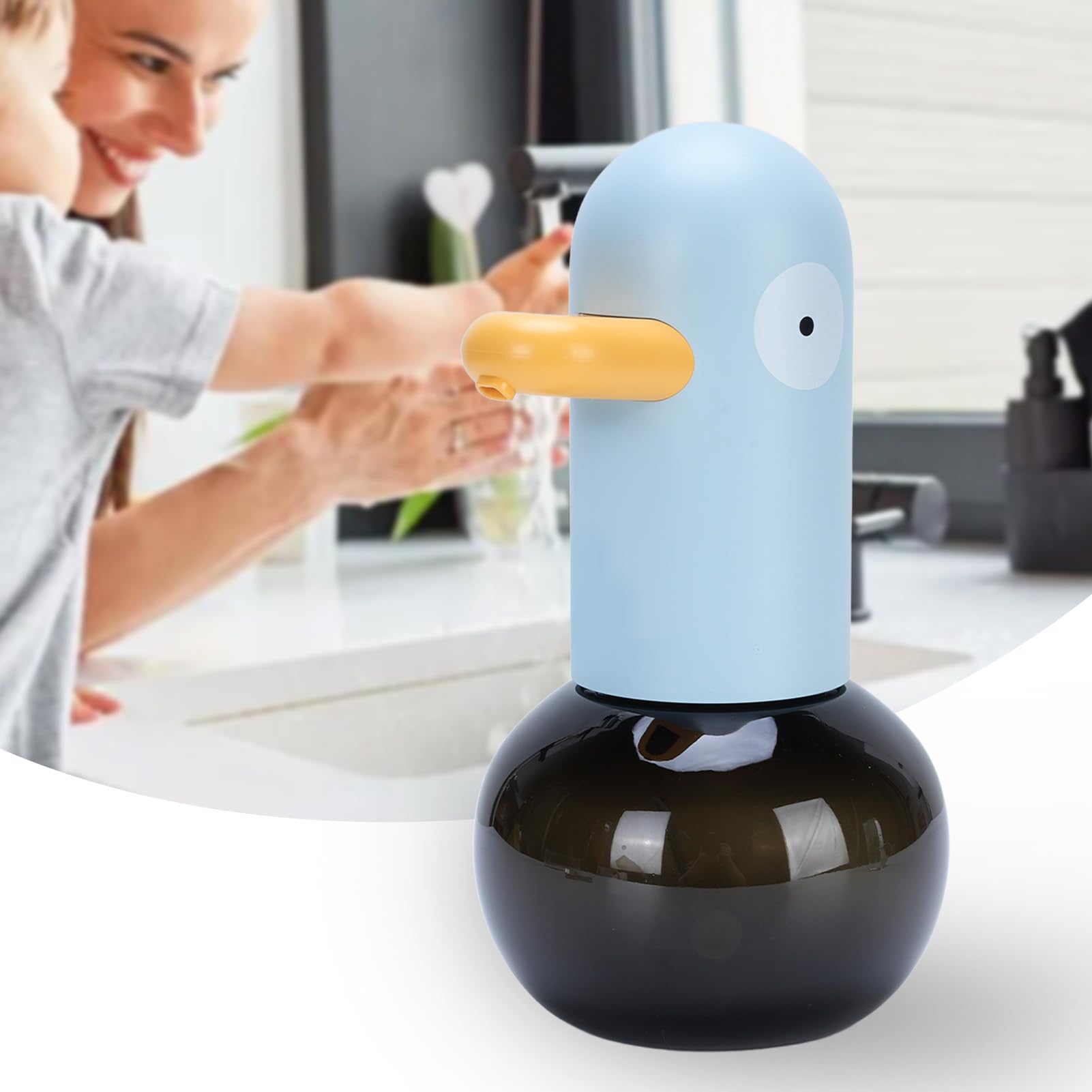 Sxhlseller Dispenser di Sapone con Sensore di Movimento, Autopulente Ricaricabile da 400 Ml |Distributore Automatico di Sapone per le Mani Senza Contatto a 2 velocità Regolabile per Cucina, Bagno