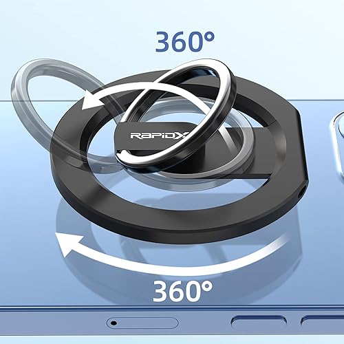 Miniatura 5 de RapidX Snapo - Agarre y soporte magnético 2 en 1 para teléfono, soporte con soporte ajustable, MagSafe compatible con iPhone 14, 13, 12 Pro, Pro