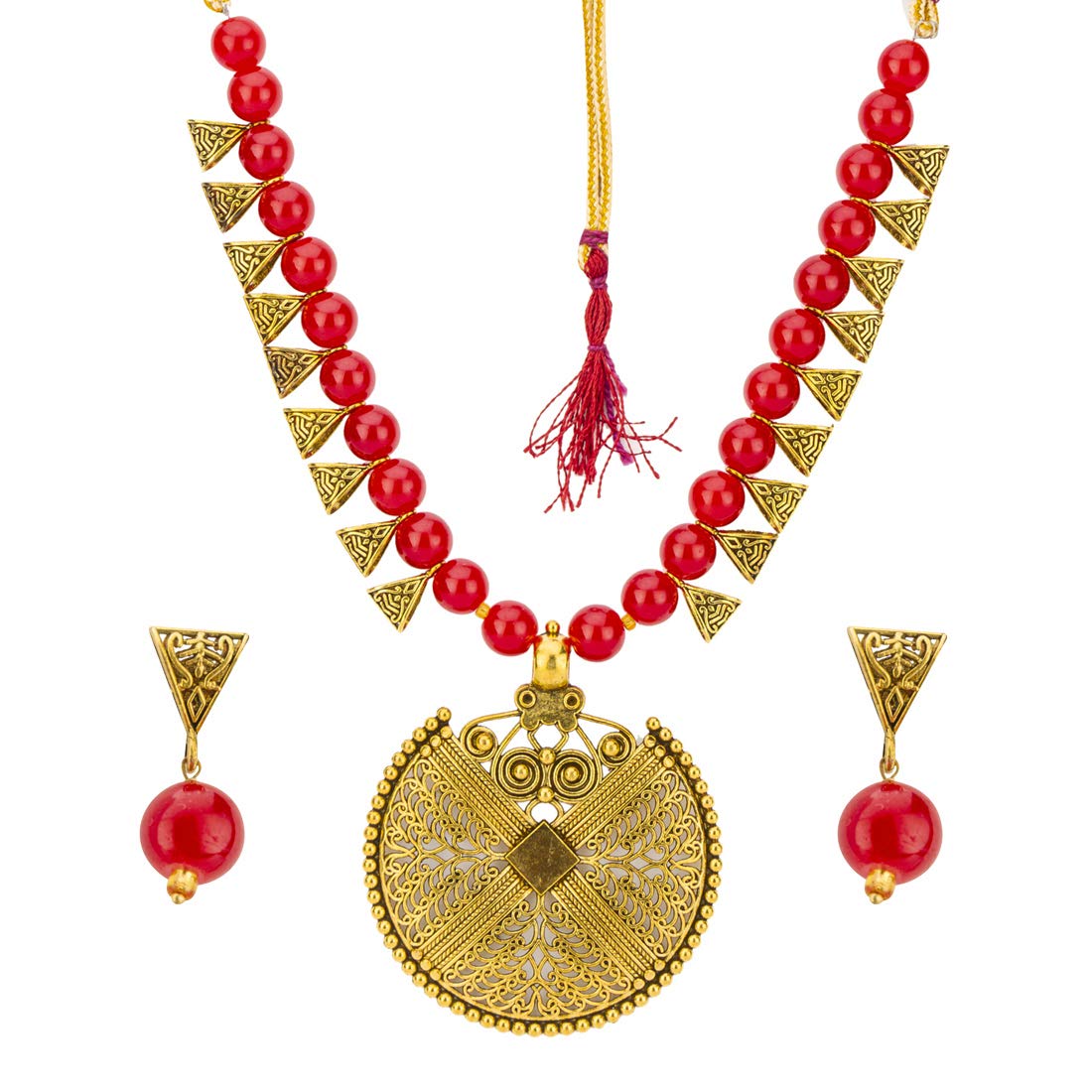 Jewels Galaxy Designer Beads Gold Plated Necklace Set Jewellery For Women (CT-N-44045) (B08SWK6GGJ) Amazon Price History, Amazon Price Tracker