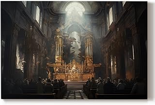 Renditions Gallery Canvas Artwork for Home Decor Spiritual Atmosphere in a Cathedral Wall Art Paintings for Bedroom Office Office - 12"x18" LT575