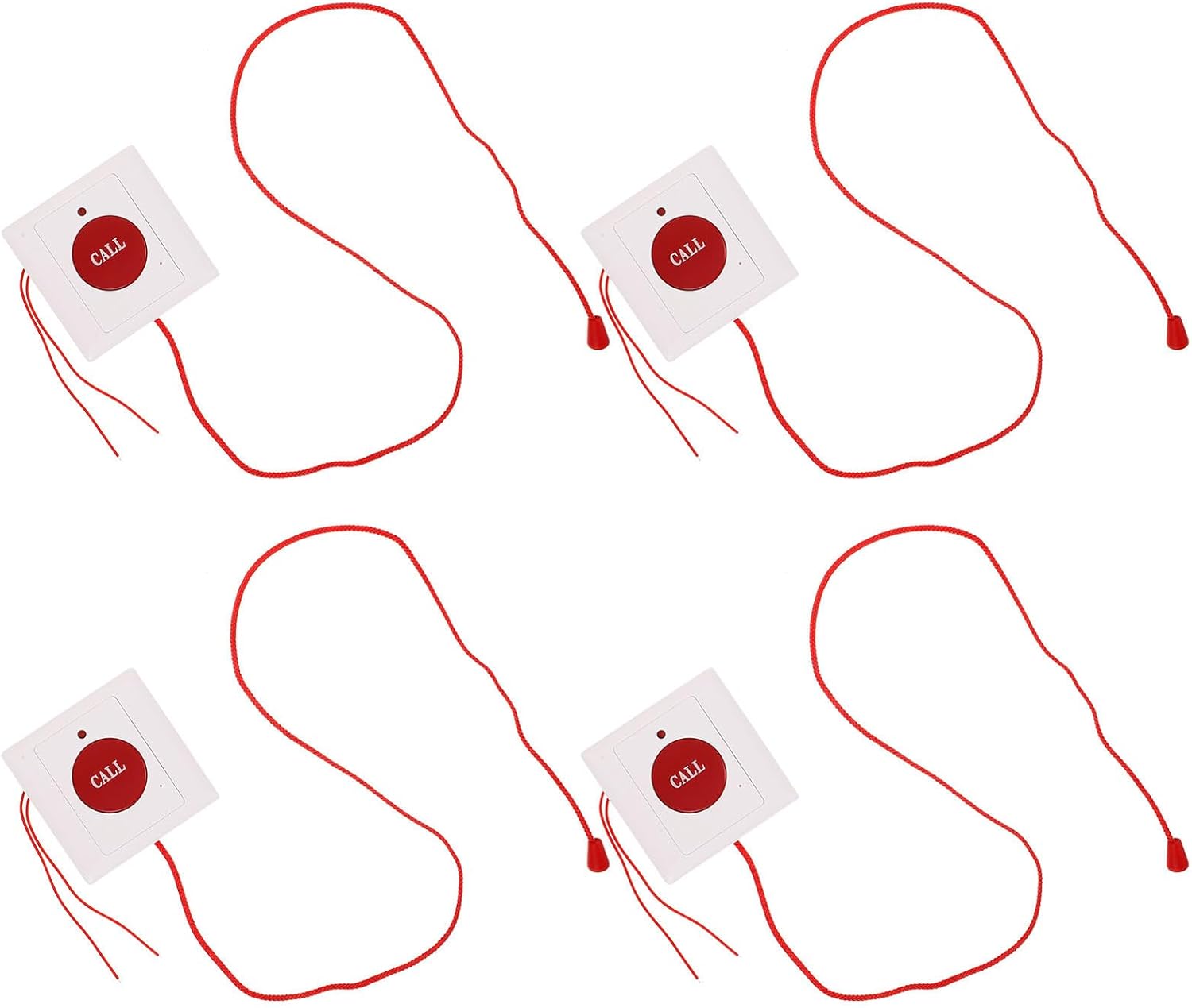 DOITOOL 4pcs Emergency Call Button for Elderly with Cord – Bedridden Senior Distress Device and Sos Alarm for Home Safety and Patient Monitoring