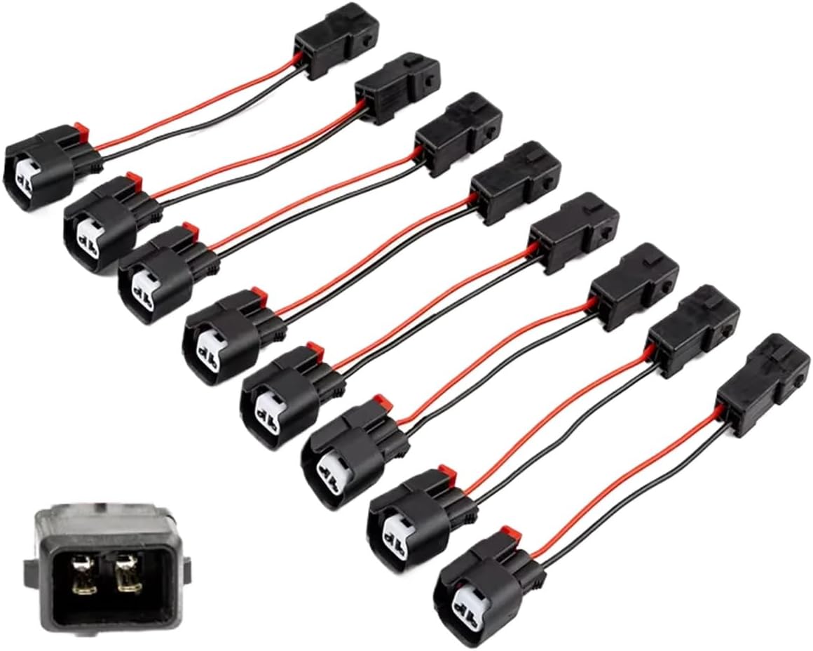 8 Pack LS1 EV1 To EV6 USCAR Adapter Compatible with LS2 LS3 LSX LT1 Fuel Injector Auto Connector Compatible With Various Engine Models