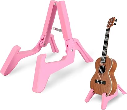 EASTROCK Adjustable Folding Ukulele Stand ABS Stand,Pink | Portable Ukulele Instrument Stand for Violins Banjo & Mandolin