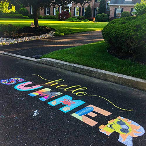 image for WEIMY Sidewalk Chalk Bucket, 20 count 20 Colors Outdoor Street Chalk F