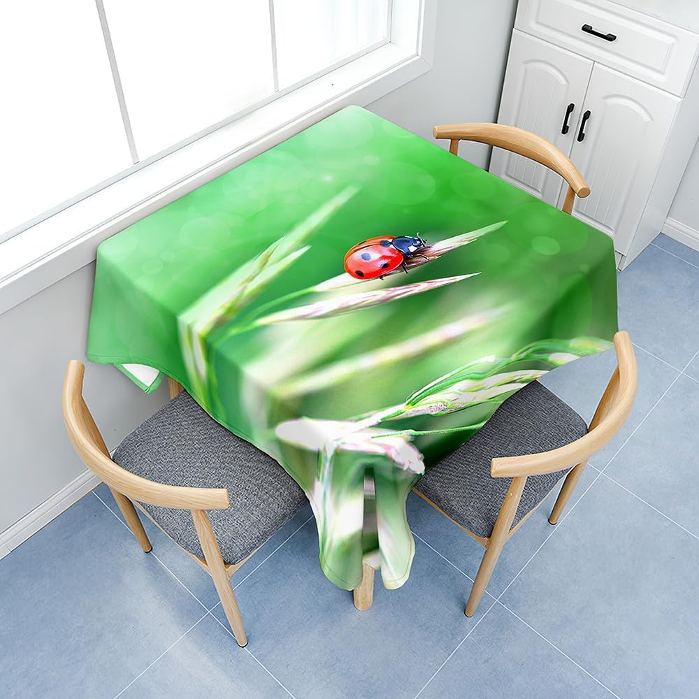 Tischdecke Outdoor Insekt Tischdecken Abwaschbar 3D Grün Tischtuch Wasserdicht Wetterfest für Party Biertisch, 140x300 cm Q.P3450