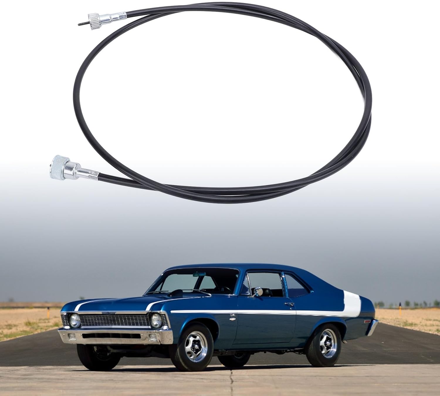Speedometer Cable Cable Odometer Cable 68 Inches Threaded Replacement for Turbohydromatic Transmissions 350400 up to 1972 with 7/8in 5/8in Connector