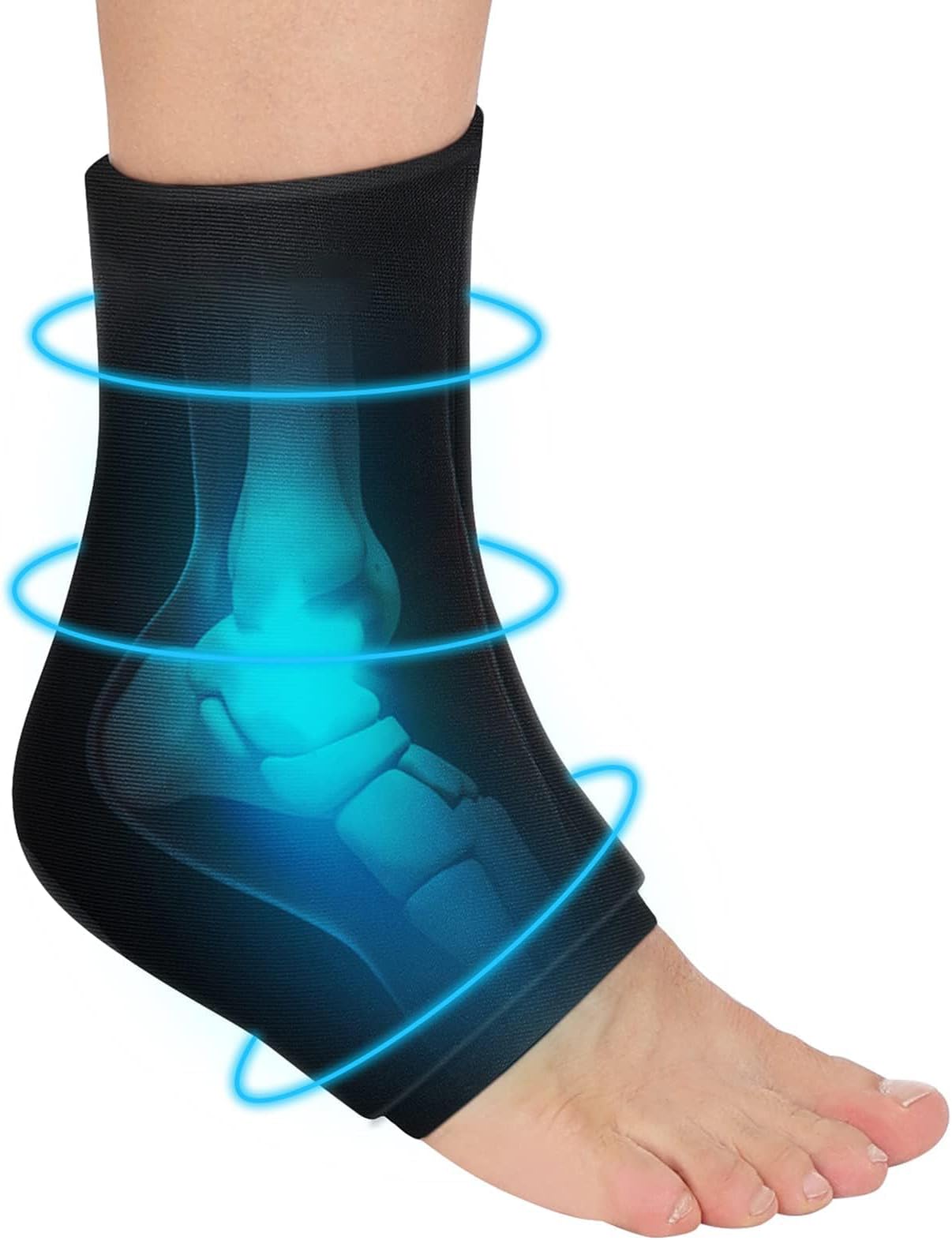 Ankle Ice Pack Wrap Flexible Ankle Ice Pack for Injuries Reusable Gel, Cold Pack for Ankle Pain Relief Hot Cold Therapy Ankle Cold Wrap for Sprains, Achilles, Tendonitis and Swelling (L)