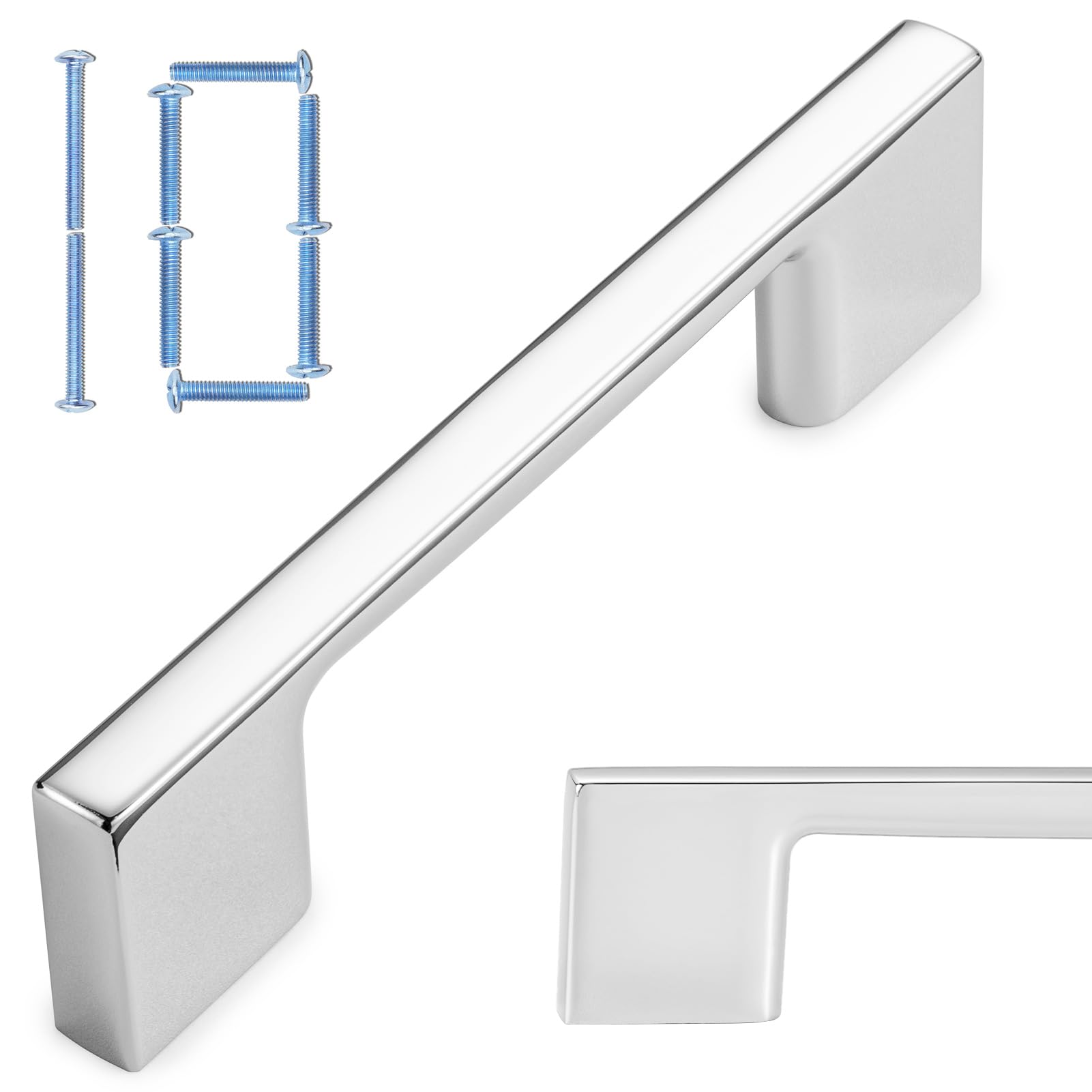KOOFIZO 10 Pack 3 Inch Polished Chrome Kitchen Cabinet Pulls Chrome Cabinet Handles Chrome Cabinet Hardware for Kitchen Cabinets Drawer P01 Dresser