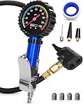 Presta Valve Adapter Pump with Removable Schrader to Presta Valve Air Chuck – Accurate Bike Tire Inflator & Pressure Gauge for Air Compressor, 100 PSI