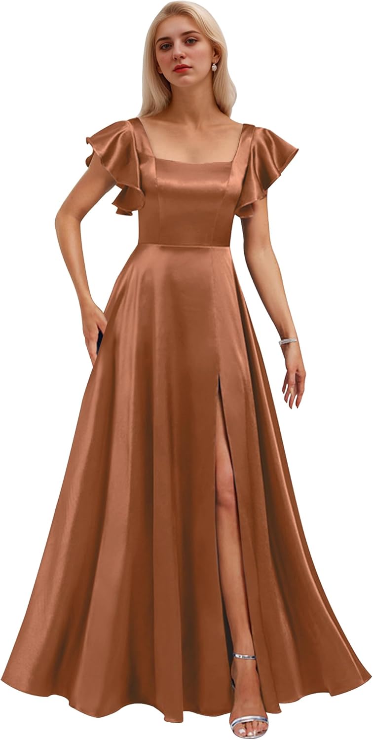 tie dye bridesmaid dress Cheap Off the Shoulder Satin Short Orange Bridesmaid Dresses main image 0