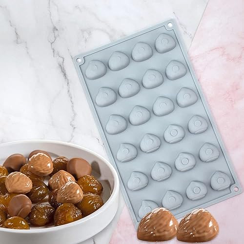 Miniatura 6 de mostsom Molde de chocolate mini castaño, moldes de silicona, jalea pequeña, pasteles, dulces, moldes de fondant (castaña K)