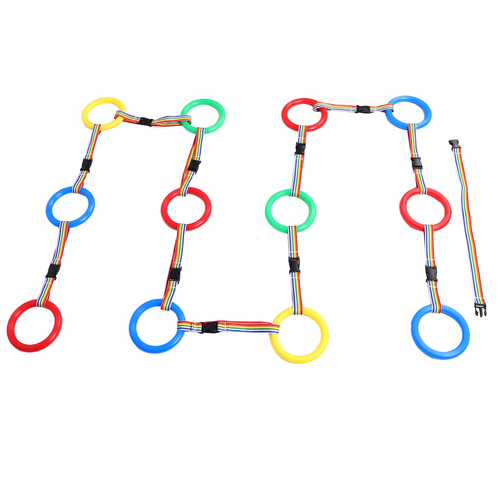 Corde de Marche Légère pour Tout-petits avec 12 Anneaux Colorés en Plastique, Laisse de Poignet Facile à Ranger pour Jeux en Plein Air et Maternelle