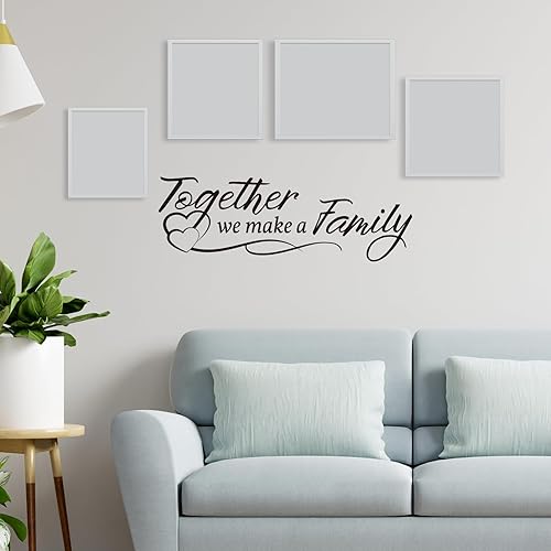 Miniatura 5 de Vancetyno Together We Make A Family - Calcomanía de vinilo para pared, diseño de refranes inspiradores, decoración del hogar