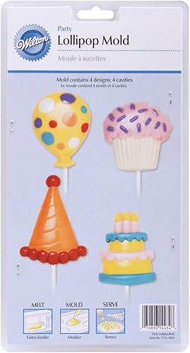 Wilton Molde de piruleta Cumpleaños, 4 cavidades4 diseños
