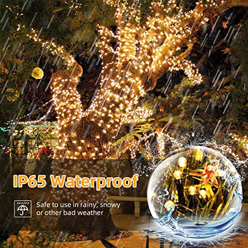 L Lampop Solar String Lights Outdoor Waterproof Fairy Lights 100Led 8 Modes Garden Christmas Easter Halloween Decorations Outdoor Lights For Flower Fence Yard Party Wedding (Warm White #TOP1