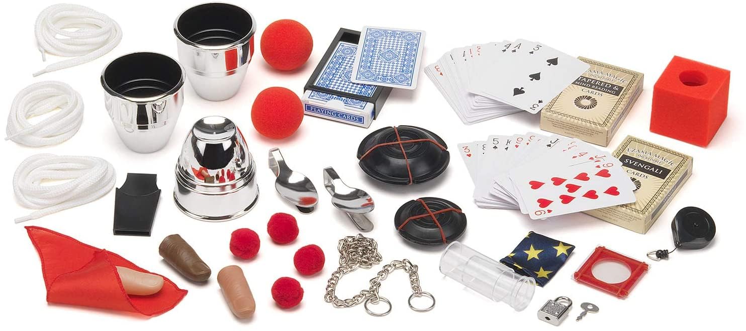 KOSMOS 697082 MAGIC Die Zauberschule - Platinum Edition, 180 Zauber Tricks, viele magische Zauber Utensilien, Zauberkasten für Kinder ab 8 Jahre, bebilderte Anleitung, Online Erklärvideos