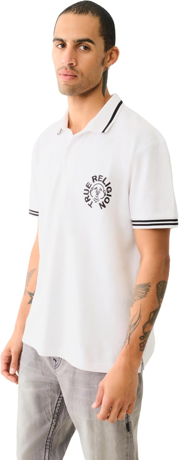 True Religion Mens Ss Buddha Face Polo - Image 3