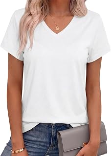 Womens T Shirt Graphic Tees Summer V Neck Short Sleeve Basic Tunic Top | JILUVIN Basic Beach Vacation Clothes, New York Shirt, Summer Cut top, Blusas Casuales De Mujer Bonitas, Solo or Layered 2026