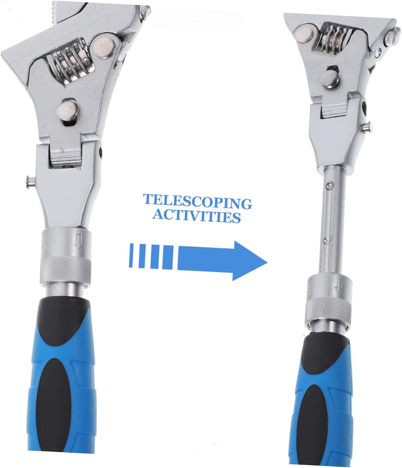 10-Inch Adjustable Ratchet Wrench Heavy Duty Multipurpose Spanner Flex Head Foldable Design for Household Use 5-in-1 Tool