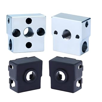 Ender 3 Neo/CR-6 SE Heater Block,Fine Processing with Silicone Socks,for CR-6 SE/CR-6 MAX/CR-5 Pro/CR10 Smart/Ender 3 Neo/V2 Neo/Max Neo Cartridge Sensor Heater Block.2PCS Aluminum