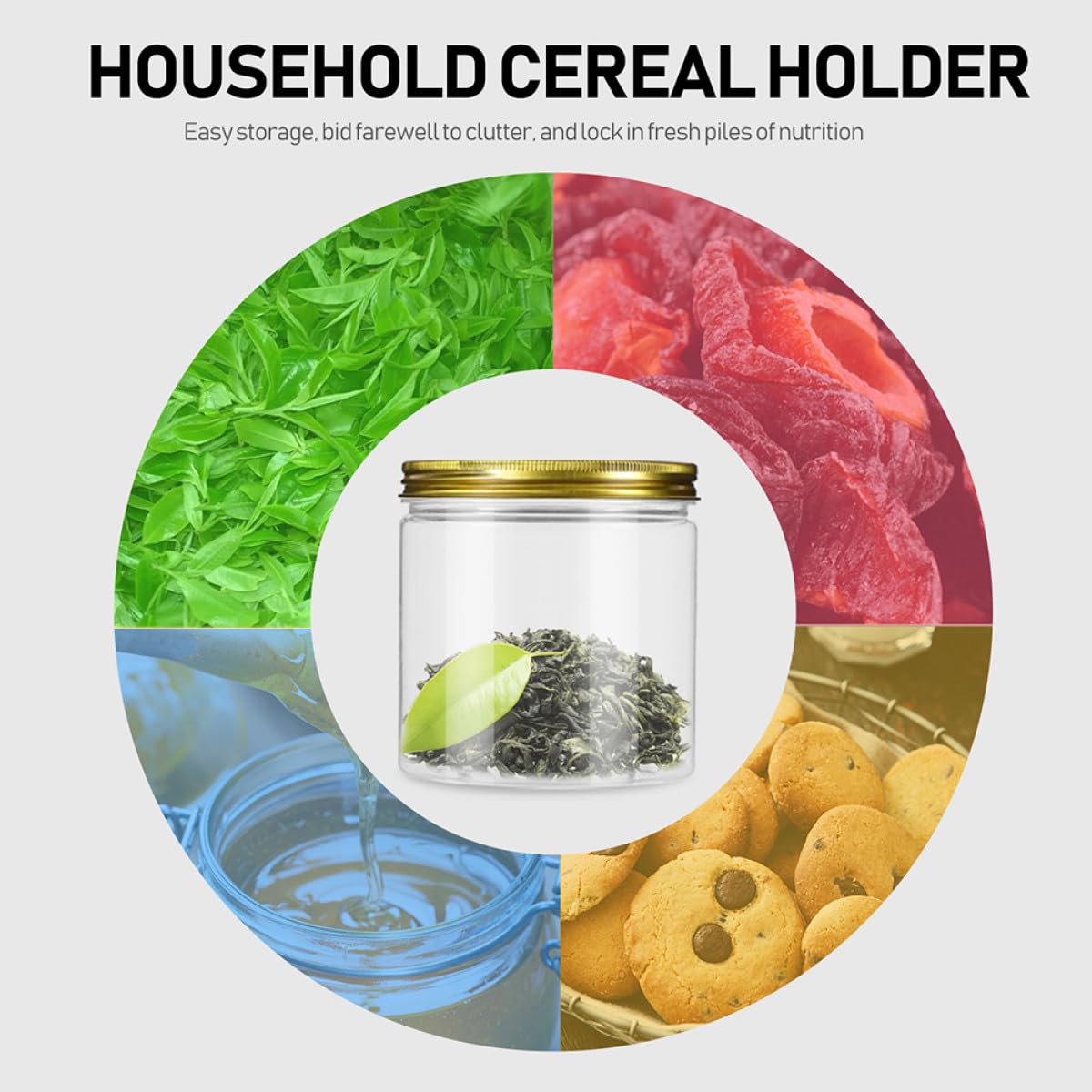20 Frascos de Plástico para Almacenamiento de 250ml Tapa de Rosca Fácil de Abrir y Cerrar, Ideales para Guardar Té y Otros Alimentos