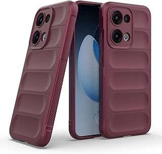 Bump Silicon TPU Shild Case Microfiber Lining with Camera Protection For Oppo Reno 13 5G (Wine Red)