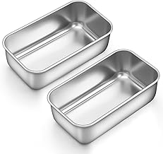 HaWare 1lb Loaf Tin Set of 2, Stainless Steel Mini Bread Pan for Baking Banana Bread/Cake/Loaves/Lasagna, 16 x 9.1 x 5cm, Healthy & Durable, Oven & Dishwasher Safe