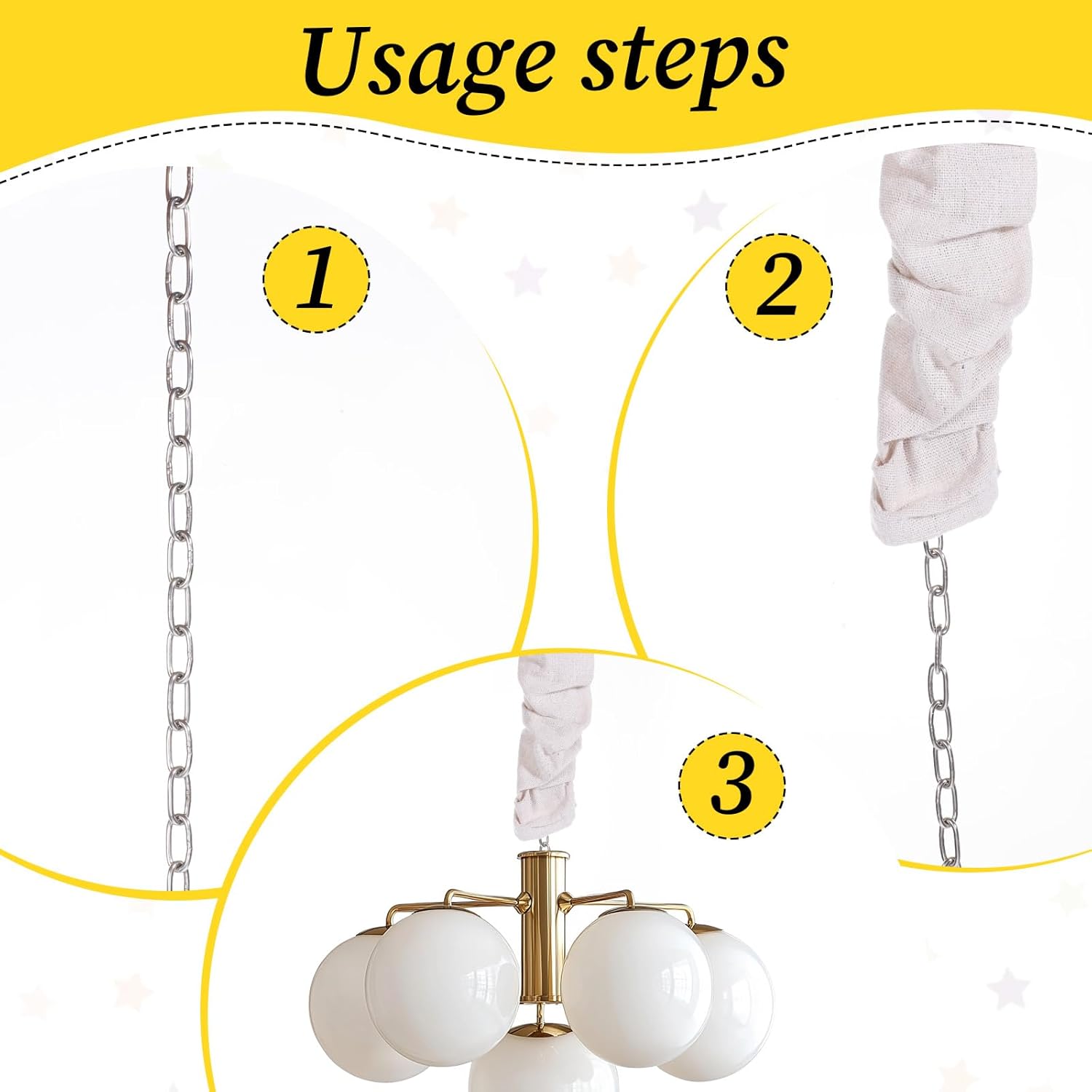 4 Pcs Fabric Cord Cover 6 Feet and 4 Feet, Soft Cord Protector for Chandelier Lighting Wires Natural Burlap Easy to Install